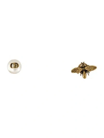 Pre-owned Dior Faux Pearl Tribales Stud Earrings In Multi