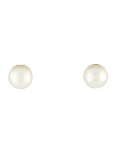 Pre-owned Dior Faux Pearl Tribales Stud Earrings In Multi