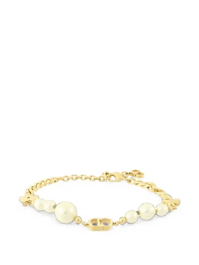 Pre-owned Dior Faux-pearl Bracelet In Gold