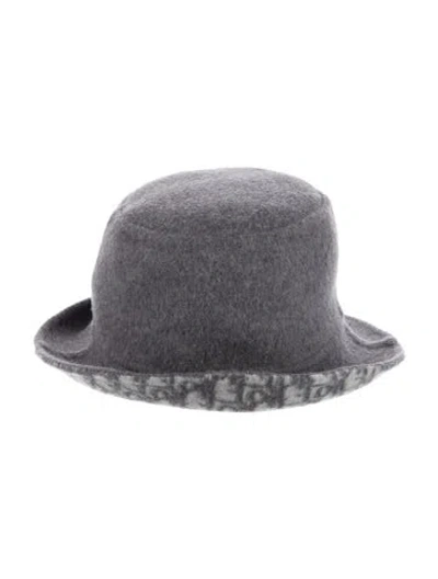 Pre-owned Dior Felt Bucket Hat In Gray