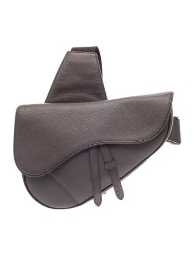 Pre-owned Dior Felt Saddle In White