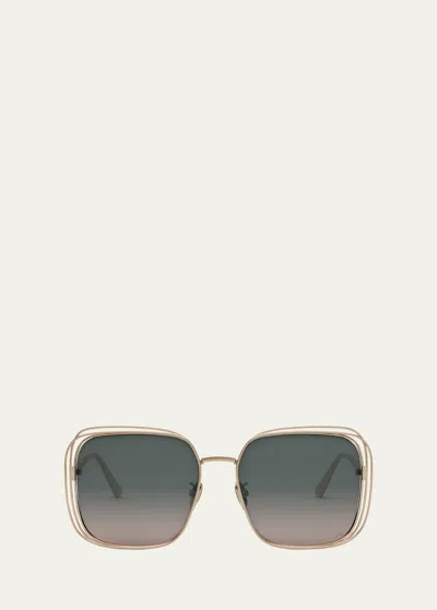 Dior Fil S1u Sunglasses In Gold/green Gradient