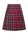 Dior First Shearing Wool Pleated Skirt In Red
