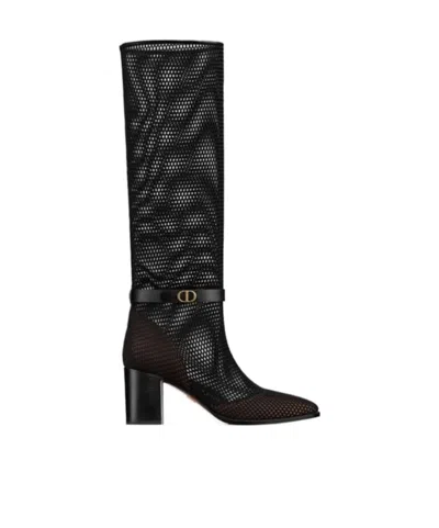 Dior Fishing Net High Heels In Black
