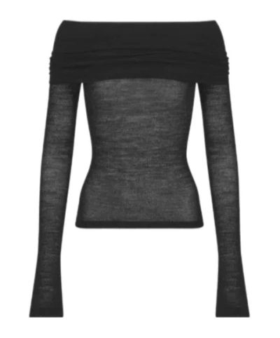Dior Fitted Draped Sweater In Black