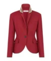 Dior Fitted Jacket In Grain De Poudre Virgin Wool And Silk In Red