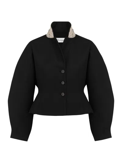 Dior Fitted Jacket With Puffed Sleeves In Black