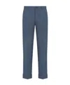 Dior Flanged Wool Casual Trousers In Blue