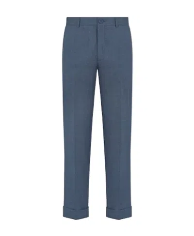 Dior Flanged Wool Casual Trousers In Blue