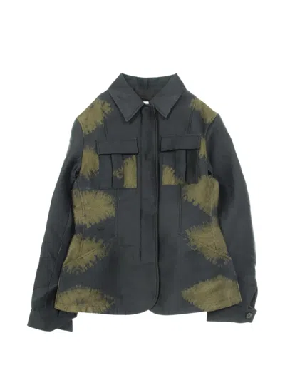 Pre-owned Dior Flap-pockets Shirt Jacket In Green