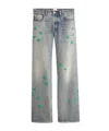 Dior Flared Embroidered Jeans In Blue