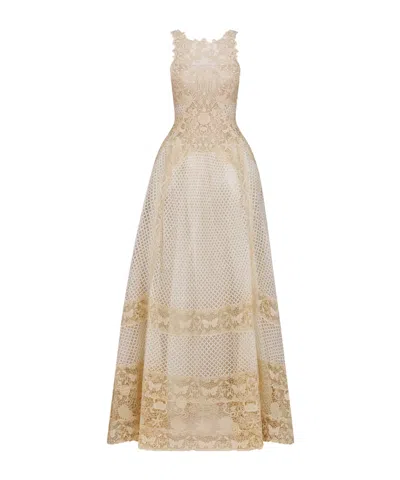 Dior Flared Long Dress In Nude