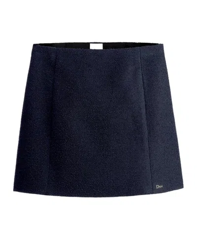 Dior Flared Miniskirt In Blue