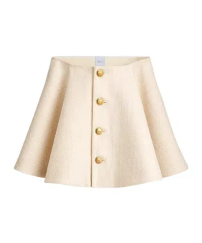 Dior Flared Miniskirt In Neutral