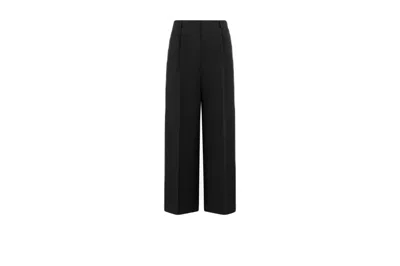 Dior Christian  Cotton-silk Poplin Flared Trousers Clothing In Black