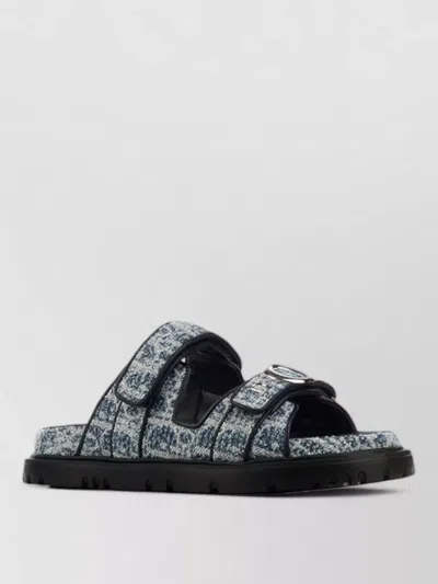 DIOR FLAT SANDALS OPEN TOE DOUBLE STRAP
