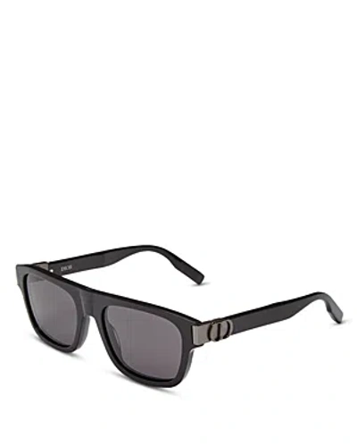 Dior Cd Icon S3i Square Sunglasses, 55mm In Black/gray Solid