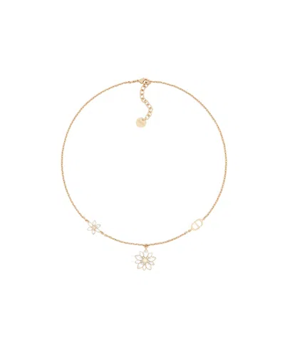 Dior Fleur De Glace Necklace In Light Gold