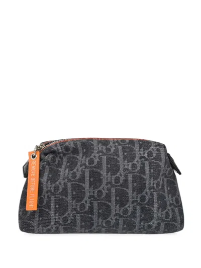 Pre-owned Dior Flight Trotter Clutch Bag In Blue