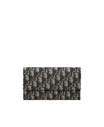Dior Flip Long Purse In Black
