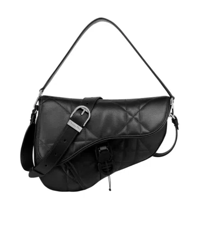 Dior Flip Saddle Shoulder Bag In Black