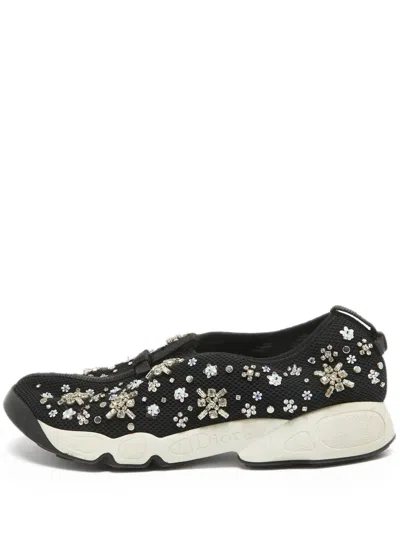 Pre-owned Dior Floral-appliqué Sneakers