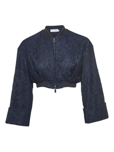 Pre-owned Dior Floral-lace Cropped Jacket