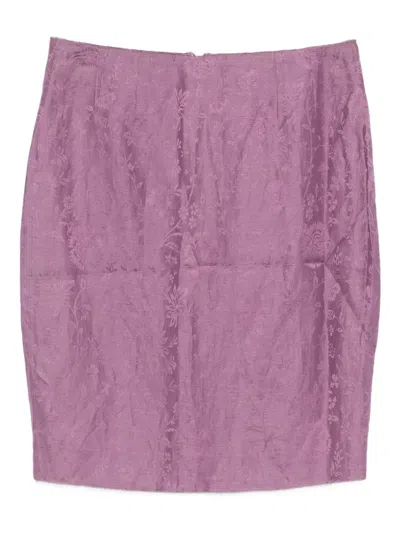 Pre-owned Dior Floral Mini Skirt In Purple