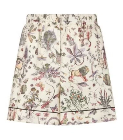 Dior Floral Pattern Shorts In White