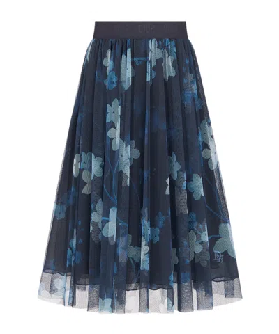 Dior Floral Pattern Skirt In Black