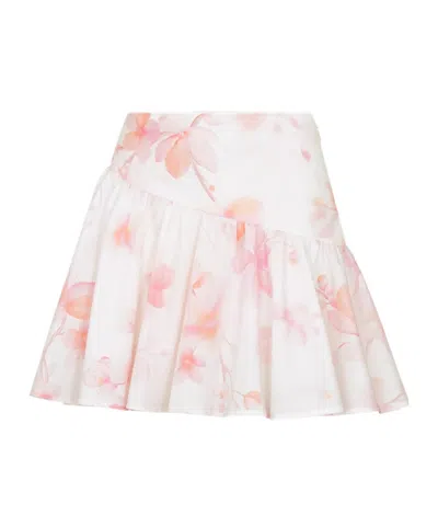 Dior Floral Pattern Skirt In White