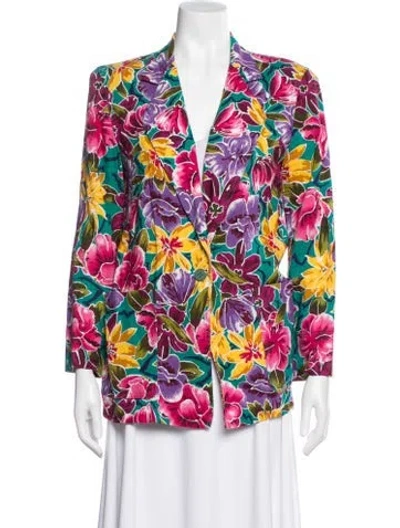 Pre-owned Dior Floral Print Blazer In Pink