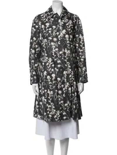Pre-owned Dior Floral Print Coat In Neutrals