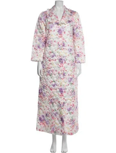 Pre-owned Dior Floral Print Coat In Pink