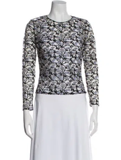 Pre-owned Dior Floral Print Crew Neck Top In Multi