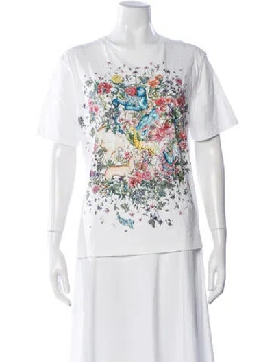 Pre-owned Dior Floral Print Crew Neck T-shirt In Neutral