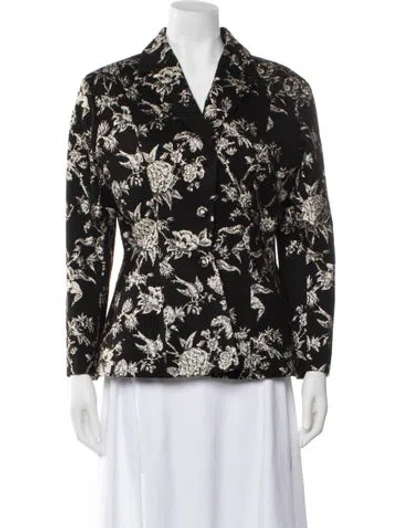 Pre-owned Dior Floral Print Evening Jacket In Black