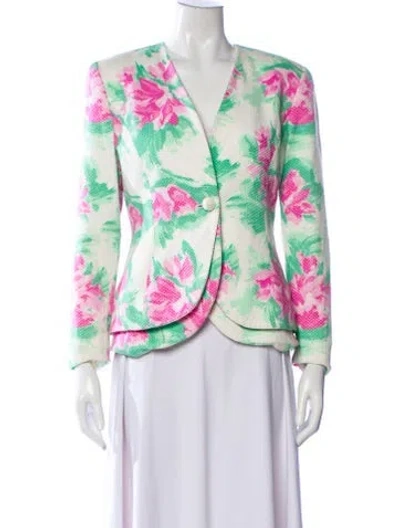 Pre-owned Dior Floral Print Evening Jacket In Neutral
