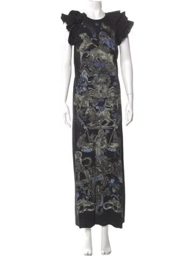 Pre-owned Dior Floral Print Long Dress In Multi