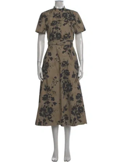 Pre-owned Dior Floral Print Long Dress In Neutral