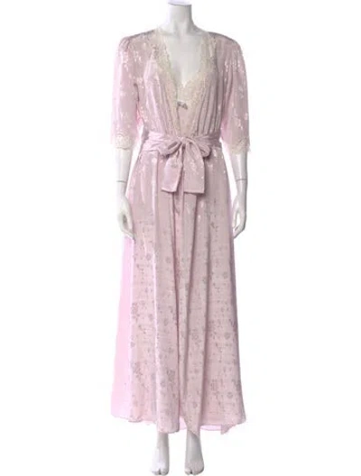 Pre-owned Dior Floral Print Long Dress In Pink