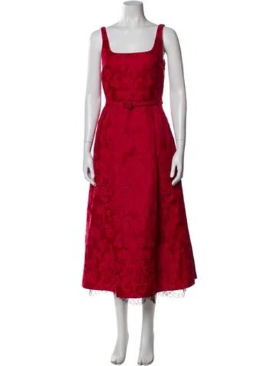 Pre-owned Dior Floral Print Long Dress In Red