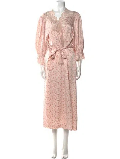 Pre-owned Dior Floral Print Midi Length Dress In Pink