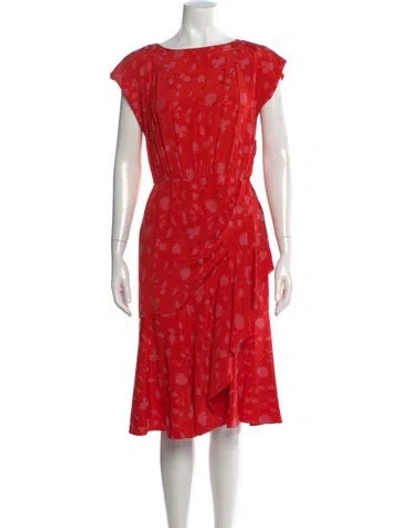 Pre-owned Dior Floral Print Midi Length Dress In Pink