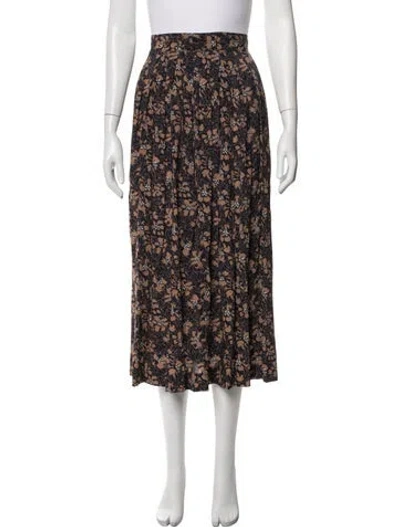Pre-owned Dior Floral Print Midi Length Skirt In Black