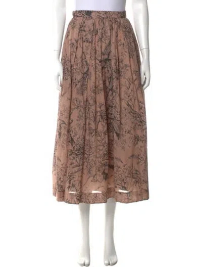 Pre-owned Dior Floral Print Midi Length Skirt In Neutral