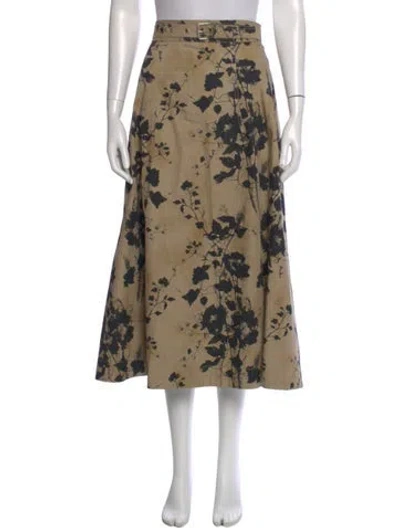 Pre-owned Dior Floral Print Midi Length Skirt In Neutral