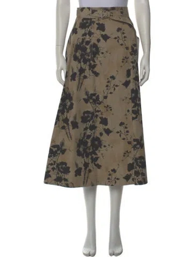 Pre-owned Dior Floral Print Midi Length Skirt In Neutral