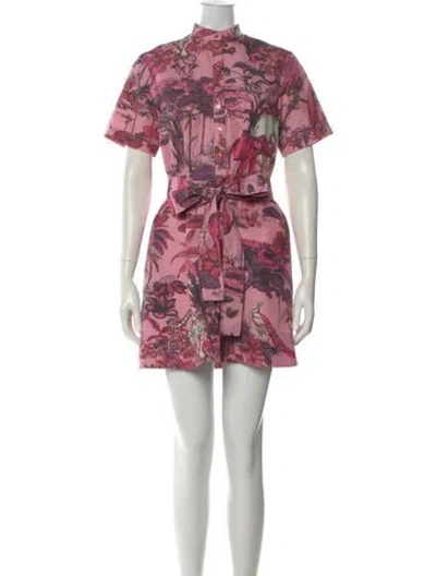 Pre-owned Dior Floral Print Mini Dress In Pink