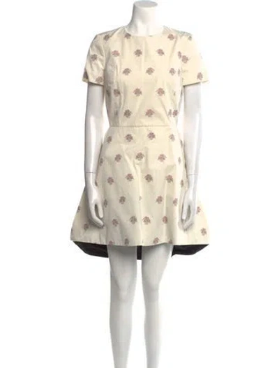 Pre-owned Dior Floral Print Mini Dress W/ Tags In Neutral